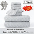 Microfiber Bath Towel Set Ultra-Soft Quick-Dry Skin-Friendly 4-Piece & 8-Piece Sets with Hair Drying Cap Multi-Color Options Luxury Spa Quality for Home Family Gifting