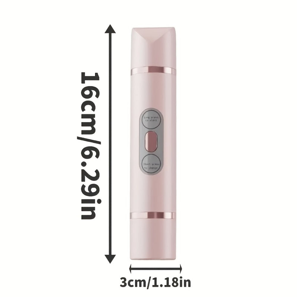 Electric Shaver for Women 2-in-1 USB Rechargeable - Wet & Dry Hair Removal for Bikini, Face, Legs, Underarms & Eyebrows, Portable Cordless Lady Shaver with Stainless Steel Blade, Pink