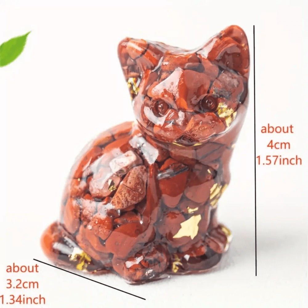 Crystal Resin Standing Cat Figurines Set of 8 ¨C Collectible Spiritual Cat Ornaments for Home Decor, DIY Jewelry, Garden Party & Holiday Gift Decoration