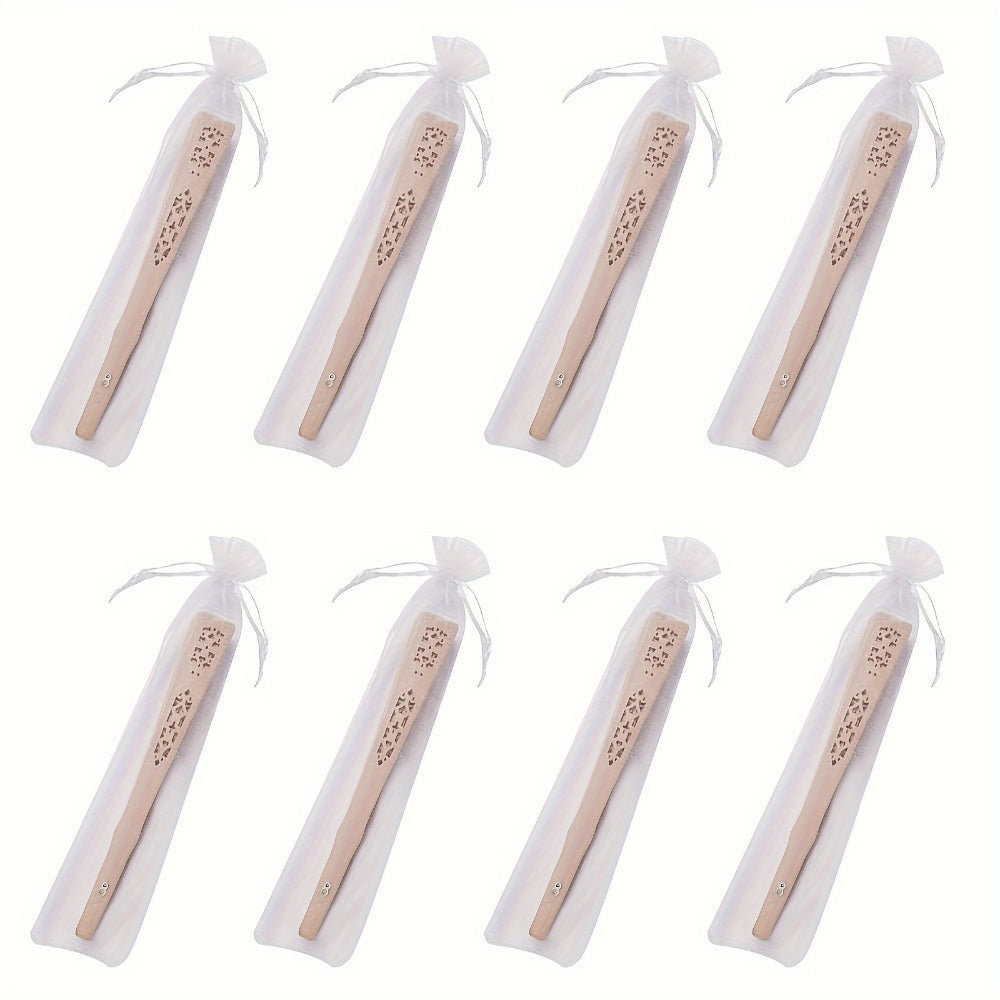 Wooden Folding Fans Bulk 50 Pack Sandalwood Hand Fans with Gift Bags for Wedding Favors Baby Shower Party Decoration Vintage Handheld Fan