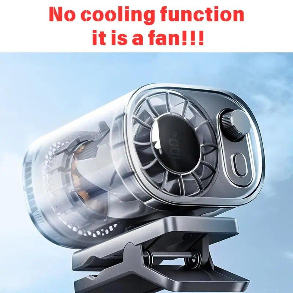 Clip-On Car Fan USB Rechargeable Sun Visor Fan Adjustable Speed Portable Quiet Mini Cooling Fan for Car Truck SUV Road Trip Summer Travel