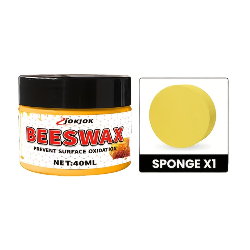 Beeswax Wood Polish ¨C Liquid Furniture Wax for Floors, Desks & Cabinets, Non-Toxic Long-Lasting Gloss, Multi-Surface Wood Restorer with Sponge
