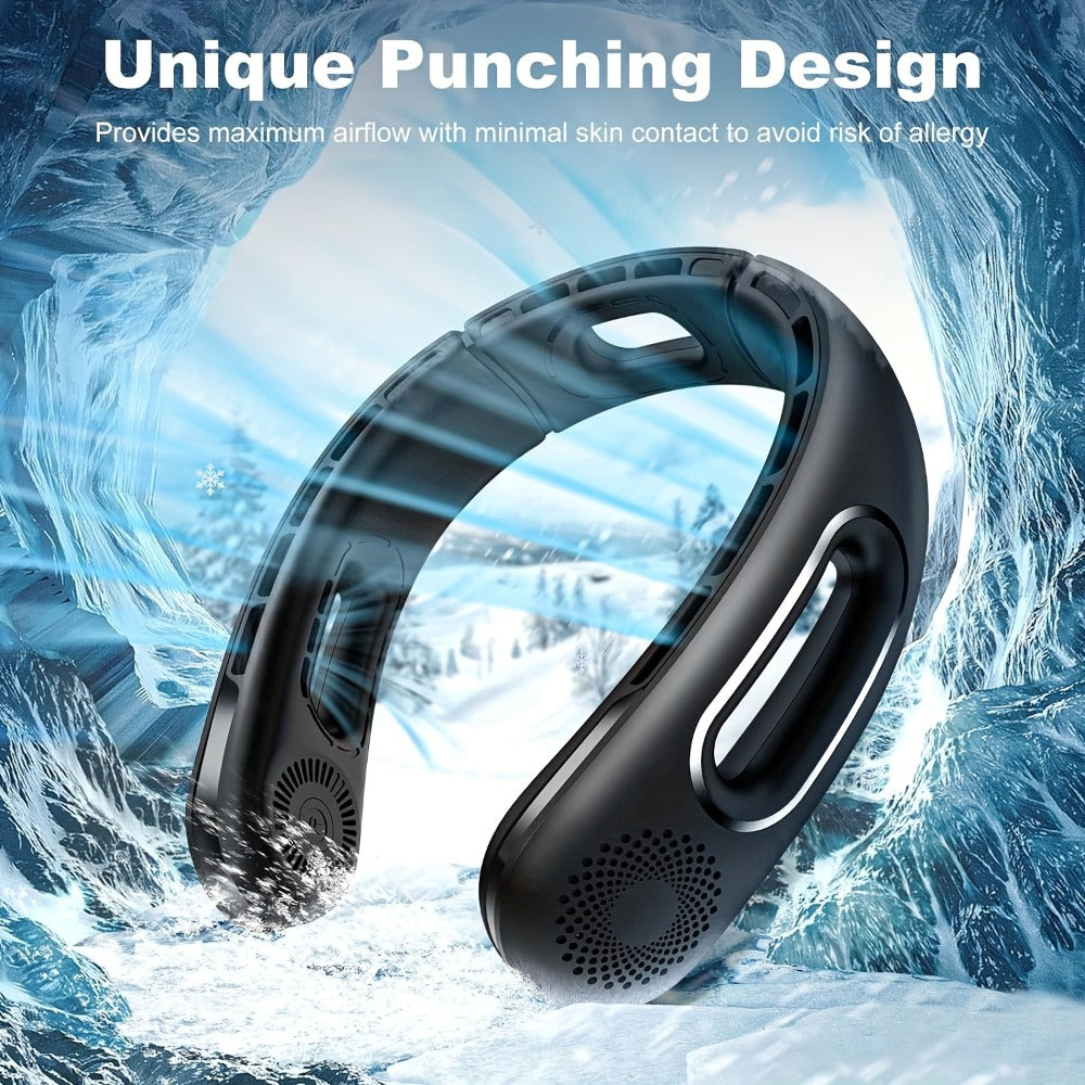 Neck Fan Portable Bladeless 360¡ã Cooling, 16-Hour Battery Life, 4 Speed Settings, USB Rechargeable Hands-Free Wearable Personal Fan for Women and Men, Travel, Office, Outdoor, Camping and Stocking Stuffer