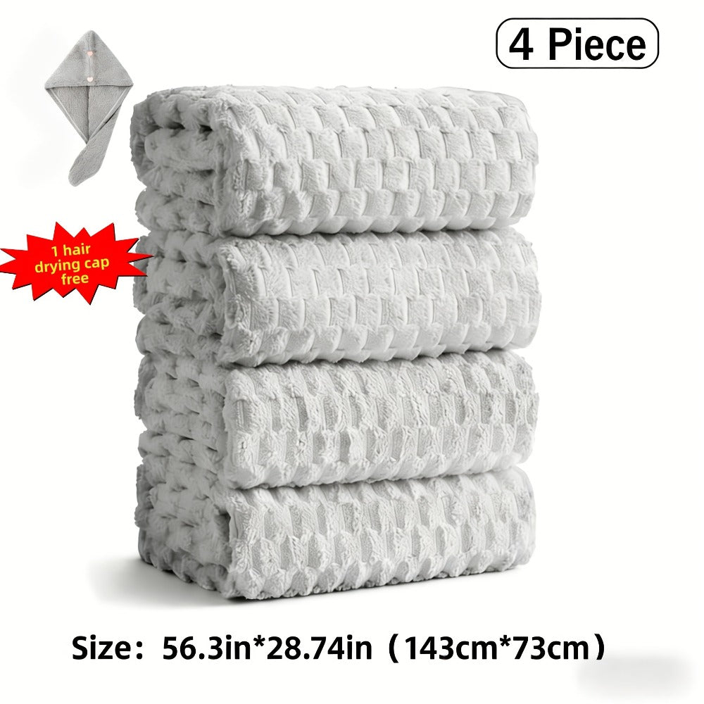 Microfiber Bath Towel Set Ultra-Soft Quick-Dry Skin-Friendly 4-Piece & 8-Piece Sets with Hair Drying Cap Multi-Color Options Luxury Spa Quality for Home Family Gifting