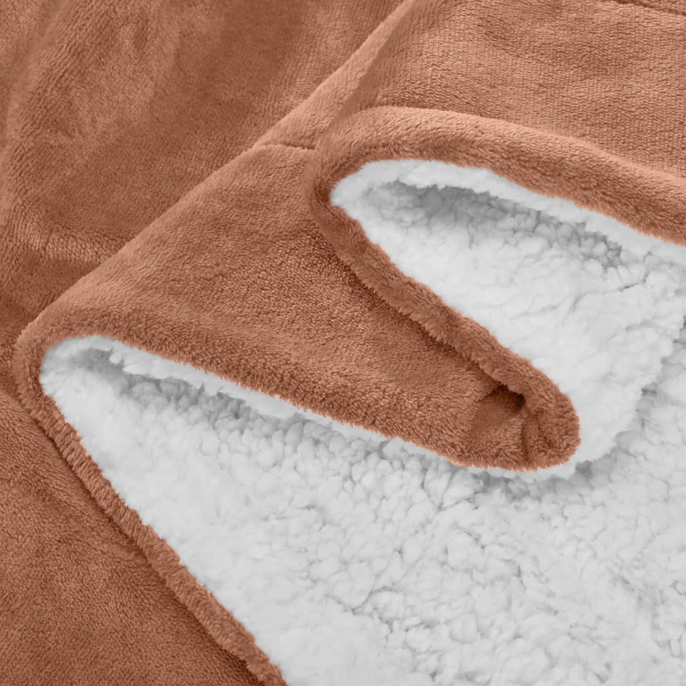 480GSM Sherpa Fleece Blanket ¨C Double-Sided Heavy Warm Throw for Couch, Bed & Travel, Reversible All Season, 13 Colors, 3 Sizes