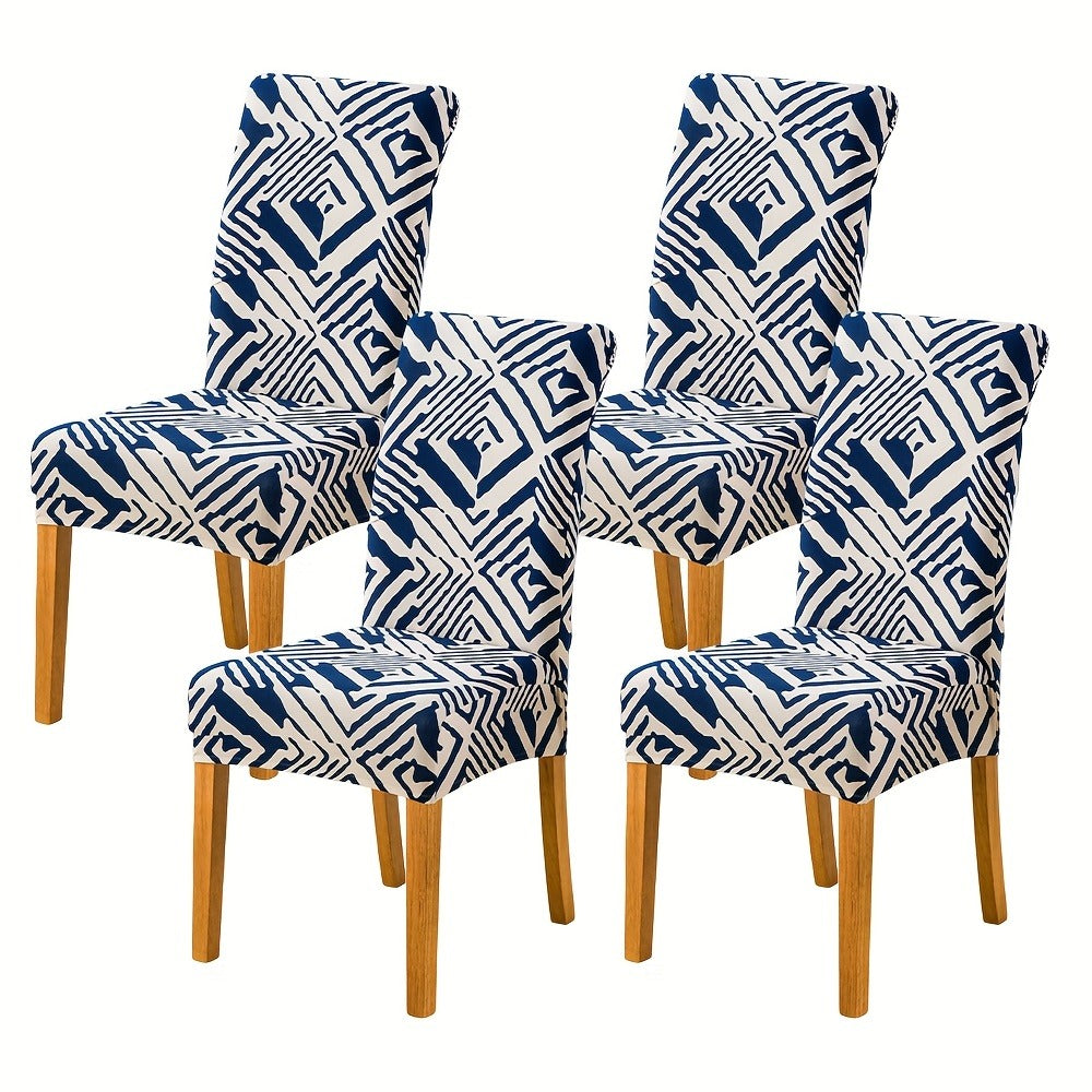 Dining Chair Covers Slipcovers Set of 4 or 6 - Spandex Stretch Milk Velvet Removable Washable Parsons Chair Protector | Anti-Slip Elastic Band | Multiple Prints | Kitchen Dining Room Hotel Ceremony