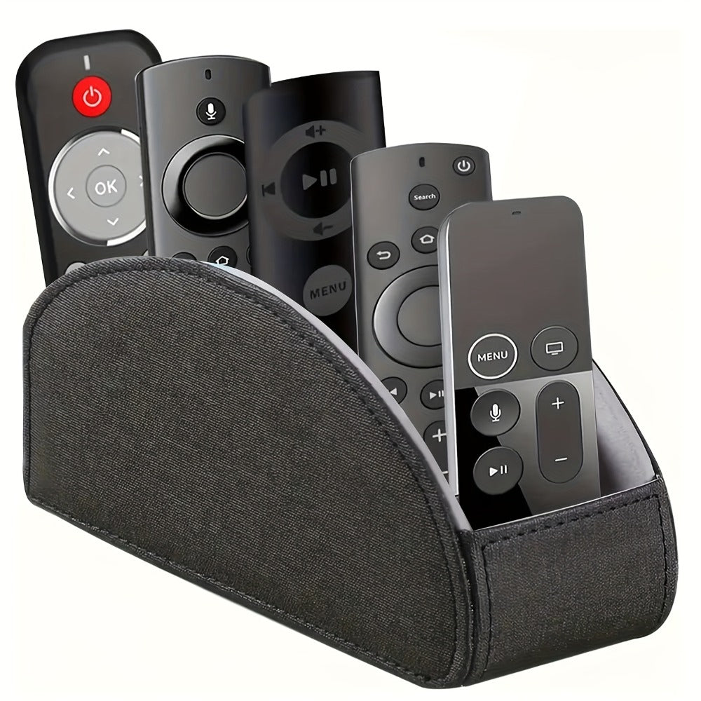 Faux Leather Desktop Organizer 5 Compartments ¨C Multifunctional Remote Control Holder Caddy, Pen Holder Storage Box for Remote Controls, Pens, Eyeglasses, Makeup Brushes & Office Stationery, 10 Styles