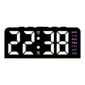 Digital LED Alarm Clock with Temperature Display - Time, Date & Temp LED Desk Clock, USB Powered, Beep Alarm, Modern Design for Bedroom, Living Room & Office, Father's Day Gift