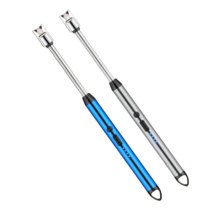USB Rechargeable Electric Arc Lighter, 360¡ã Rotating Flameless Plasma Igniter with Safety Switch for Candles, BBQ, Camping, Kitchen ¨C 1pc or 2pcs Set