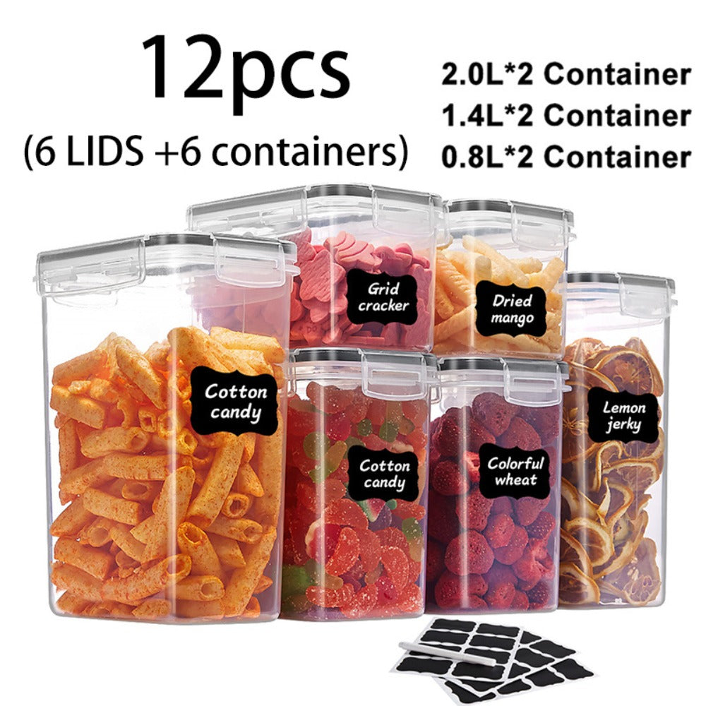 Food Storage Containers with Flip Top Lids - Airtight Plastic Jar Set for Pantry Kitchen Organization, Includes Reusable Labels and Marker, Dishwasher Safe, Available in 6, 12, 14, 20, 48 and 84 Piece Sets for Home Travel and Outdoor Use