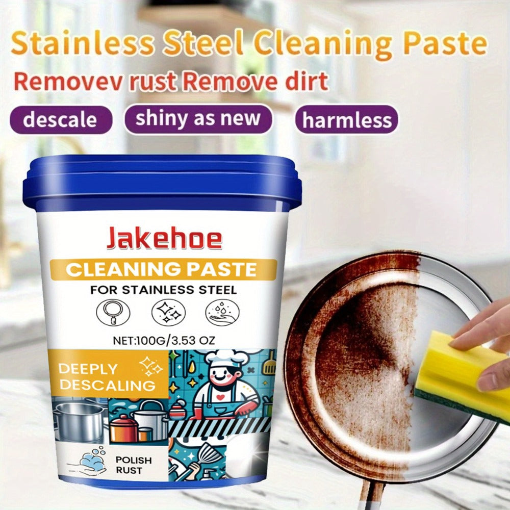 Cookware Bottom Cleaner Paste - Black Burn Stain Remover for Pots & Pans, Stainless Steel Cleaning Scrub with Sodium Chloride