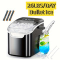 Nugget Ice Maker Countertop Pebble Ice Machine 26 Lbs 35 Lbs Per Day, Sonic Ice Bullet Ice Cube Options, Self-Cleaning Ice Maker with Ice Scoop and Basket, Portable Ice Machine for Home Kitchen Bar RV