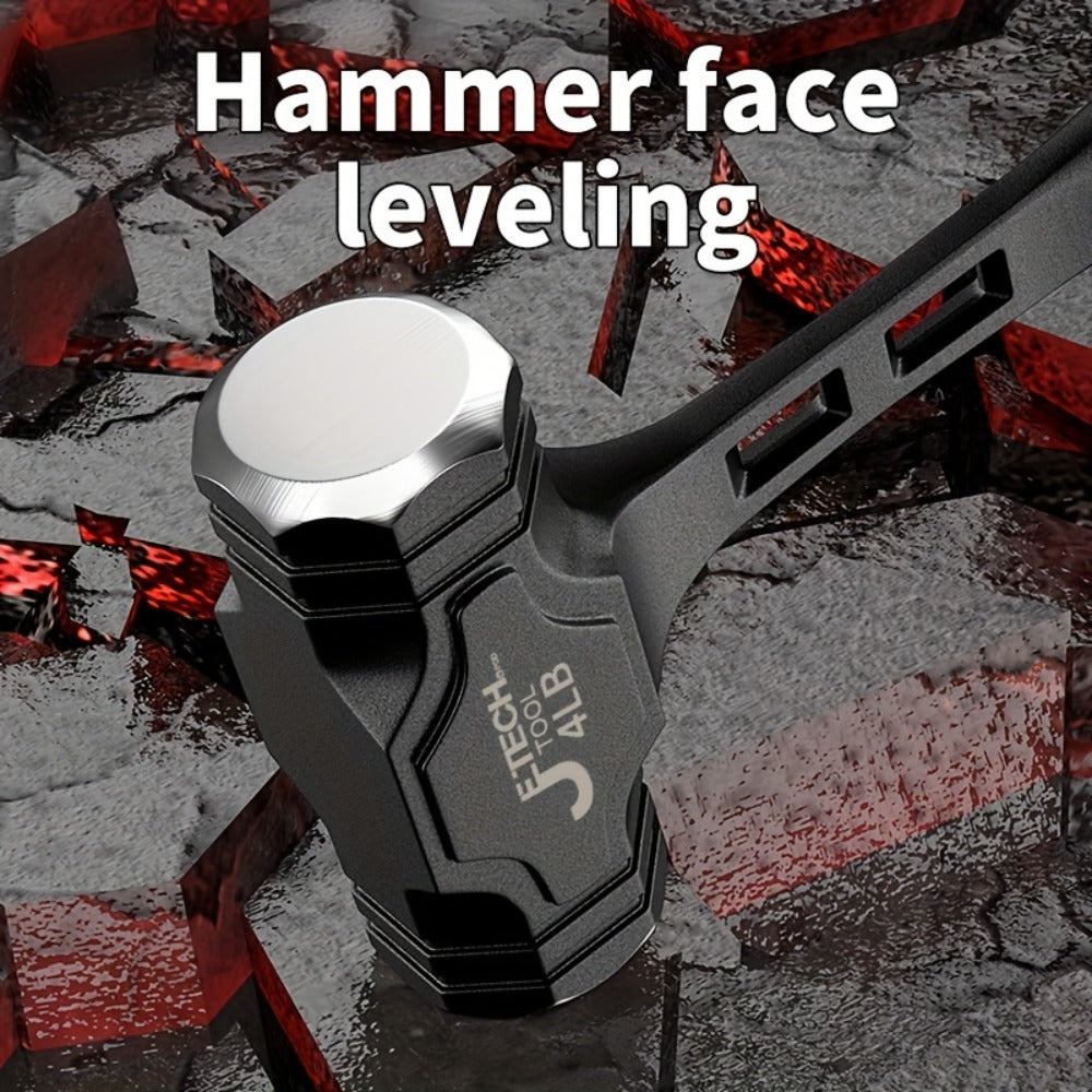 Octagonal Hammer High Carbon Steel Heavy Duty Sledge Hammer with Non-Slip Grip Handle, Rust-Proof Head for Demolition Construction Masonry Driving Stakes Outdoor Indoor Home Use (2/3/4 lb)