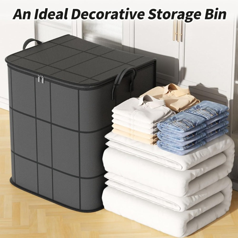 Large Clothes Storage Bags 3 Pack ¨C Collapsible Closet Organizer Bins with Reinforced Handles & Sturdy Zippers for Clothing Blankets Comforters Under Bed Storage