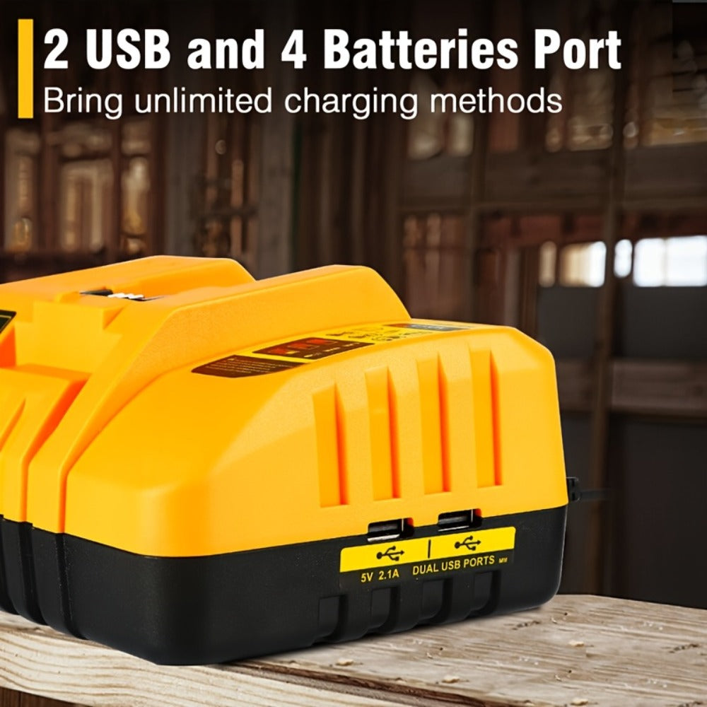 4-Port Dewalt Battery Charger DCB104 12V 20V Max 2 USB Ports