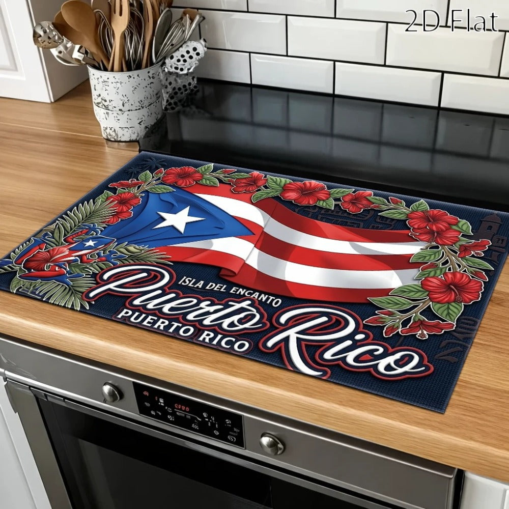 Cooktop Protector Mat Puerto Rico Style | Heat-Resistant Non-Stick Stove Cover Pad | Reusable for Gas Stove, Induction Cooker, Glass Cooktop, Oven & Washer Dryer Top
