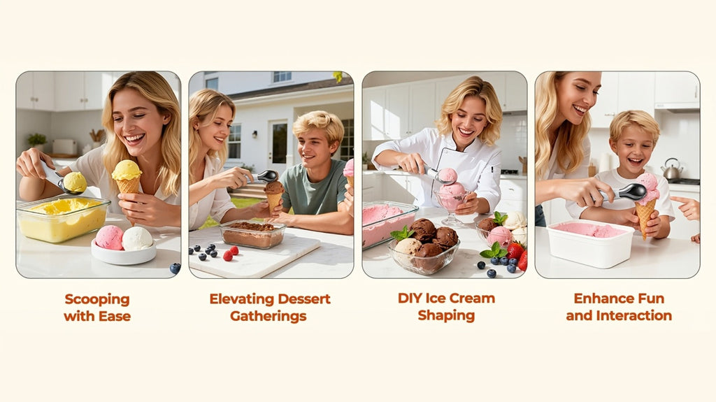 Electric Heated Ice Cream Scoop USB-C Rechargeable with 3 Temperature Settings 120¡ãF 140¡ãF 160¡ãF IPX7 Waterproof Ergonomic Handle Gift for Ice Cream Lovers