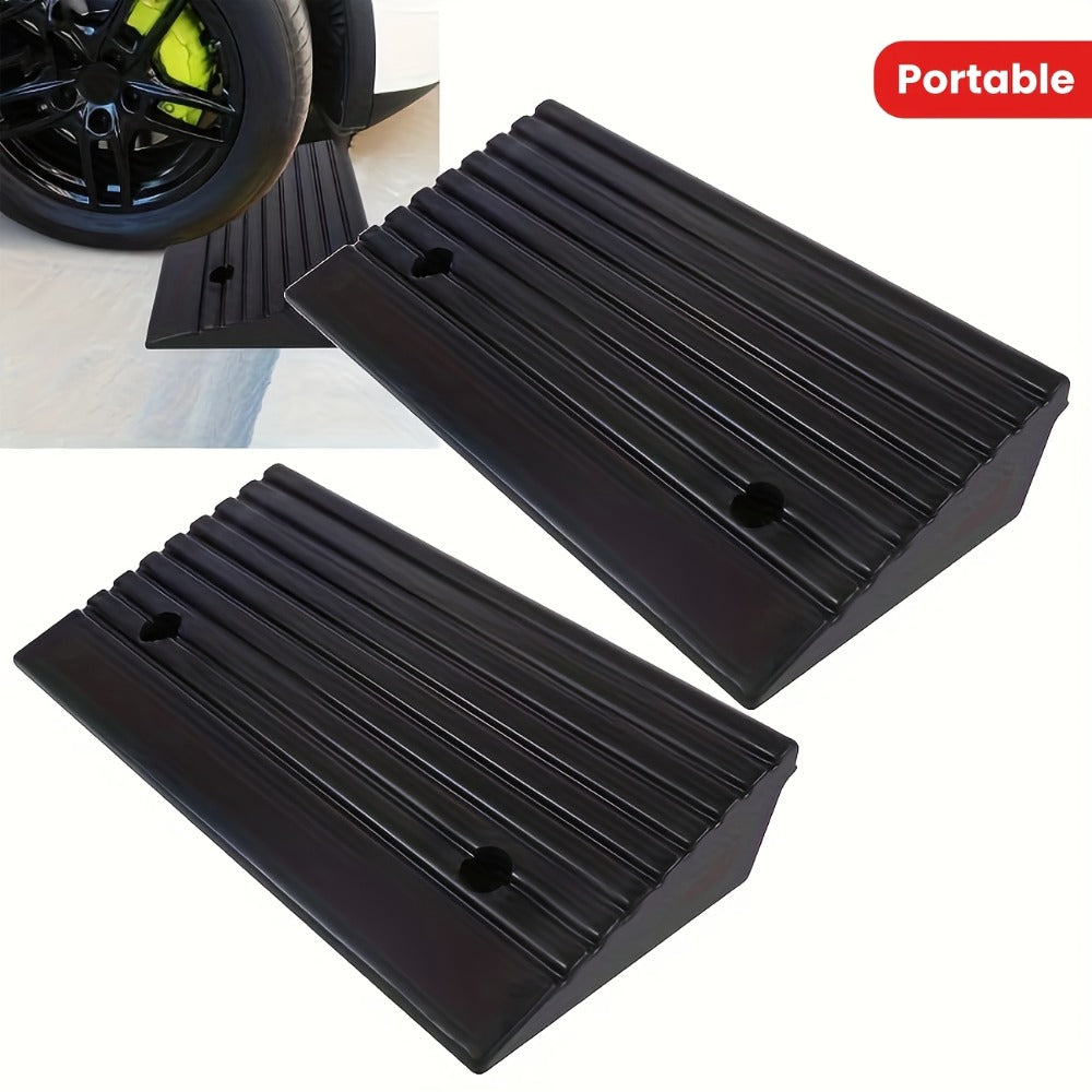 Curb Ramp 2-Pack Portable Heavy Duty Plastic Threshold Ramp Set ¨C Lightweight, Non-Slip, for Low Floor Vehicles, Motorcycles, Wheelchairs, Driveway & Lane Loading ¨C Multiple Height Options (1.18¡± / 2.75¡±)