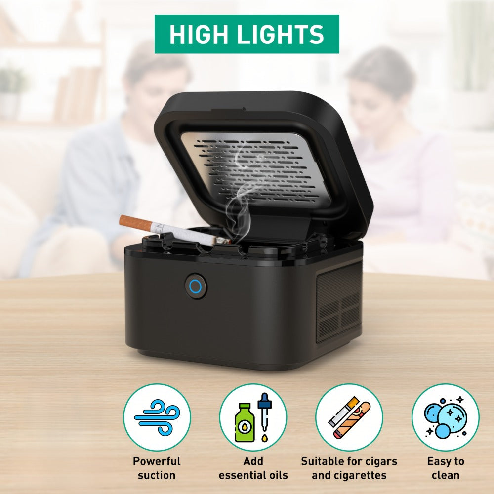 Smokeless Ashtray with HEPA Filter ¨C USB Rechargeable Indoor Ashtray for Home Office Car, 4 Filters Included, Gifts for Him Her