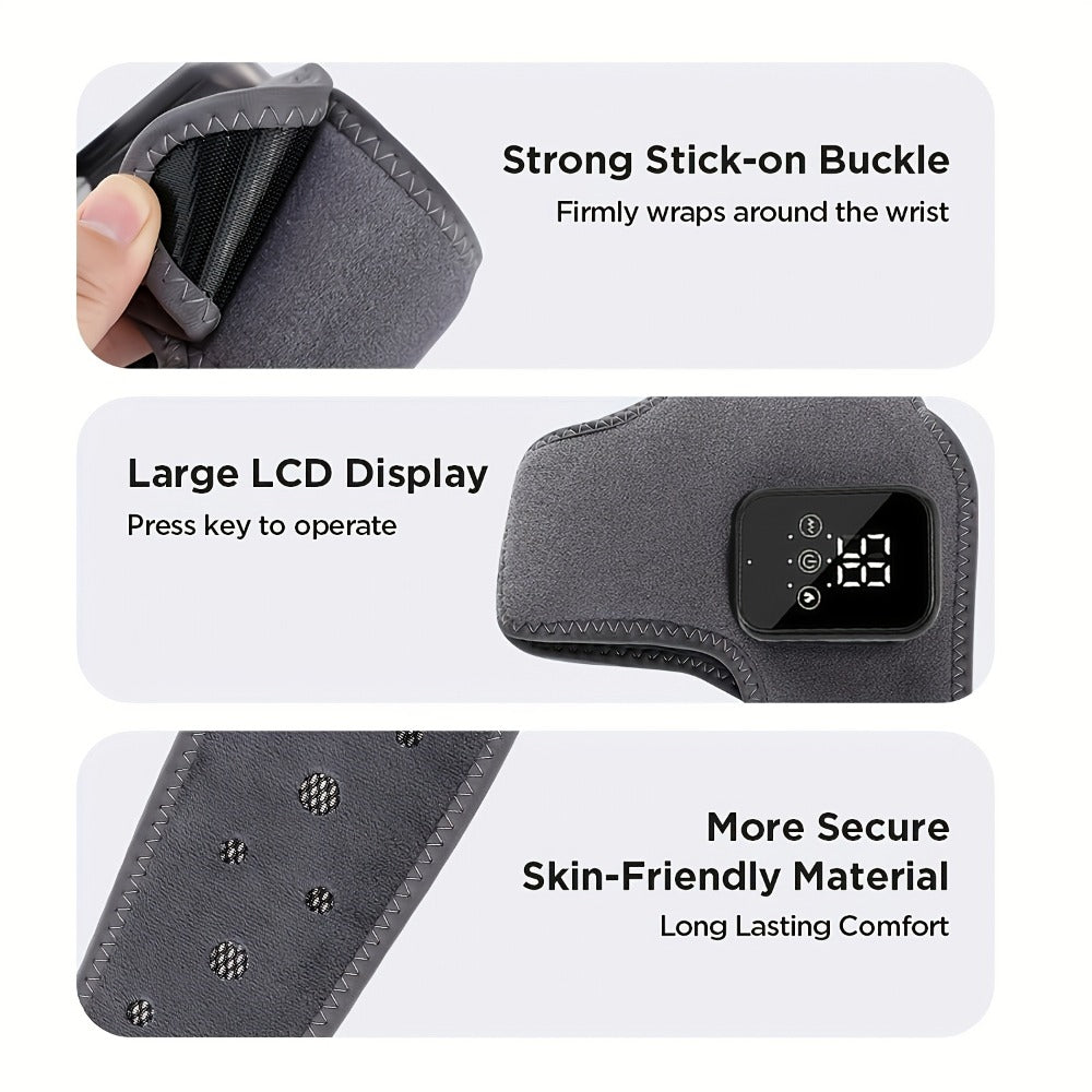 Foot Massager Electric Heated Ankle Wrap | 3 Heat Levels 3 Vibration Modes Touch Screen Timer | Relieves Ankle Pain Plantar Fasciitis Arthritis Muscle Fatigue | Fits Left & Right Feet | 1pc or 2pc Set