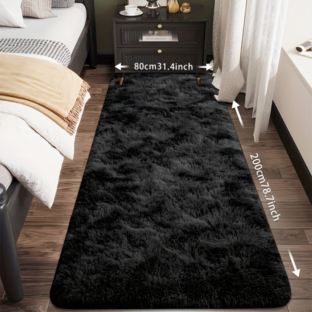 Tie-Dye Plush Fluffy Mat Absorbent Non-Slip ¨C Luxury Soft Bathroom Rug for Living Room & Bedroom, Modern Home Decor Floor Mat, 31.5x78.7 in ¨C Light Grey, Dark Gray, Light Pink, Black