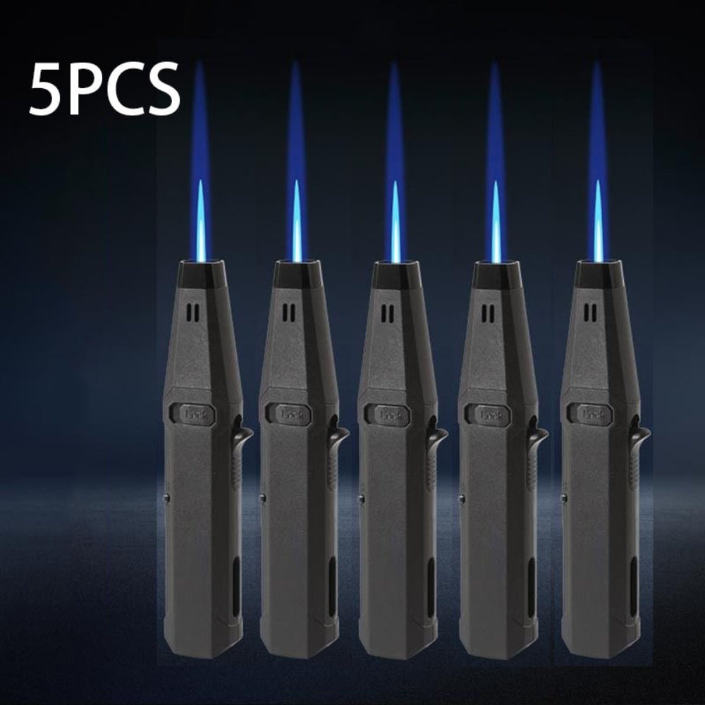 1300¡ãF Torch Lighter 5pcs Blue Flame Windproof Refillable with Safety Lock - Jet Flame for Candles, Grill, BBQ & Camping | Gift Box Available | Butane Not Included