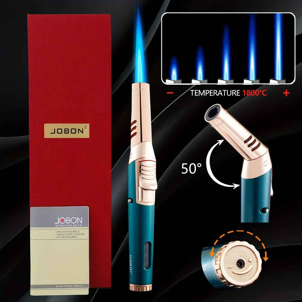 Refillable Butane Torch Lighter Pen Style ¨C JOBON Jet Flame Lighter with Adjustable Flame, Ignition Lock, 360¡ã Rotatable High-Temp Nozzle, Safety Lock, Visual Gas Tank, Gift Box Included, Ideal for Candles BBQ Cooking Camping
