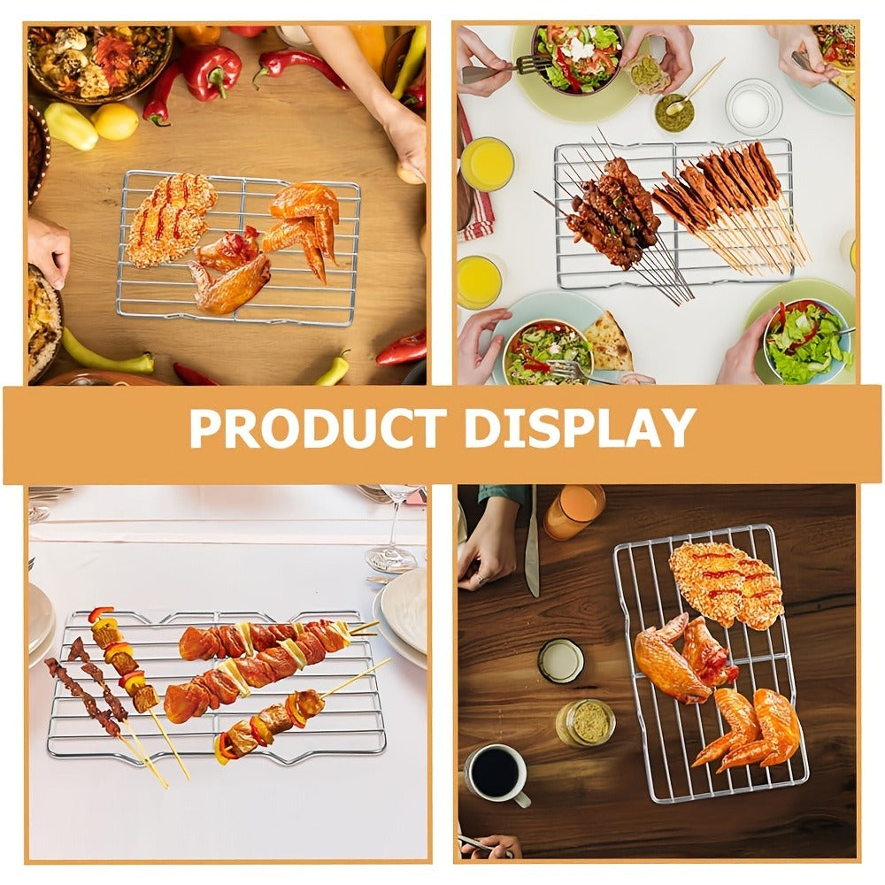 Cooling Rack 2pcs, Heavy Duty Carbon Steel Baking Rack for Cookies, Cakes and Roasting, Oven Safe Wire Rack for Grilling Turkey, Fits Standard Baking Sheet, for Home and Commercial Kitchen Use