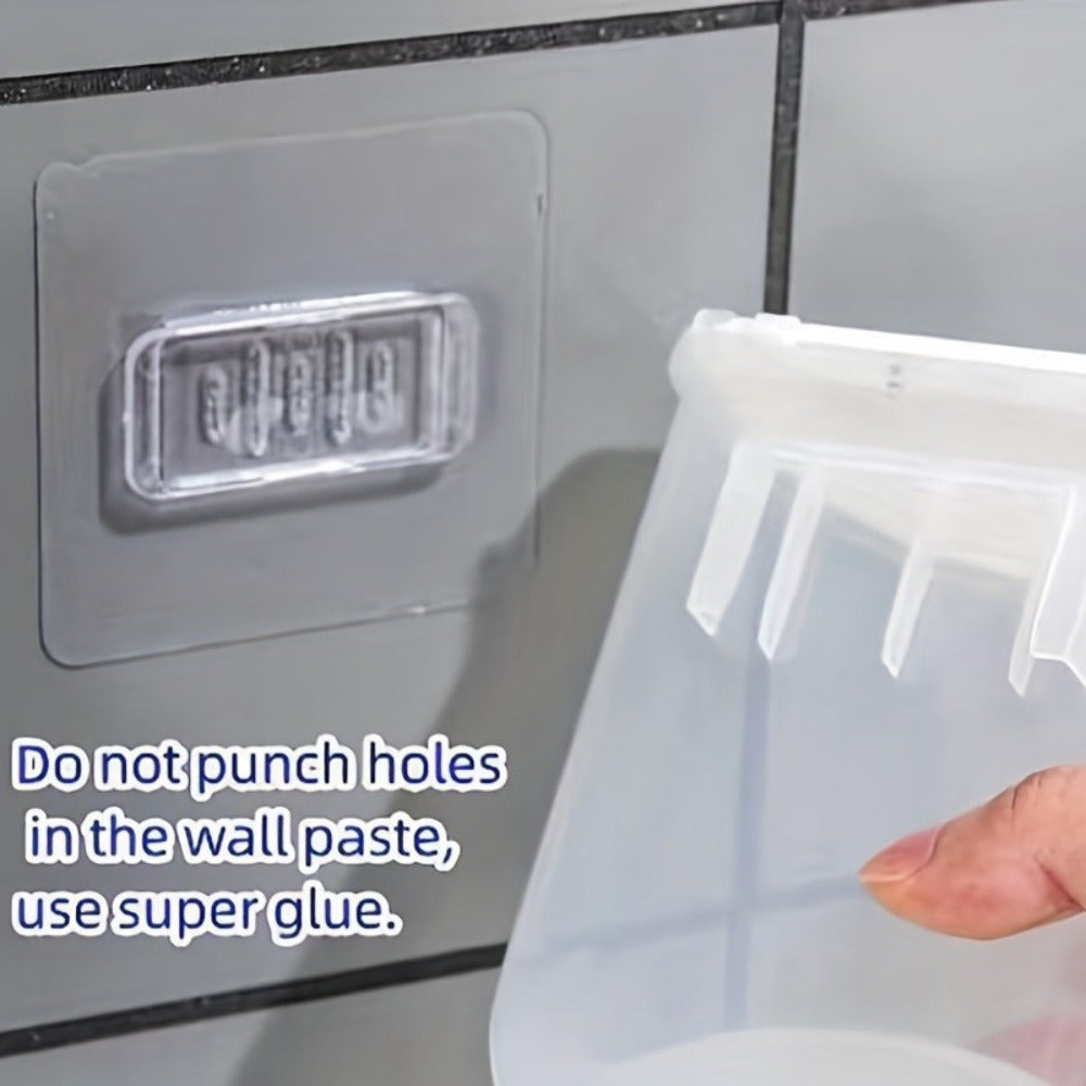 Mouthwash Dispenser Wall Mounted 2-Pack 21 oz Plastic Container - No Electricity Required, Space Saving Bathroom Organizer for Countertop Storage, Durable Refillable Liquid Soap & Rinse Dispenser