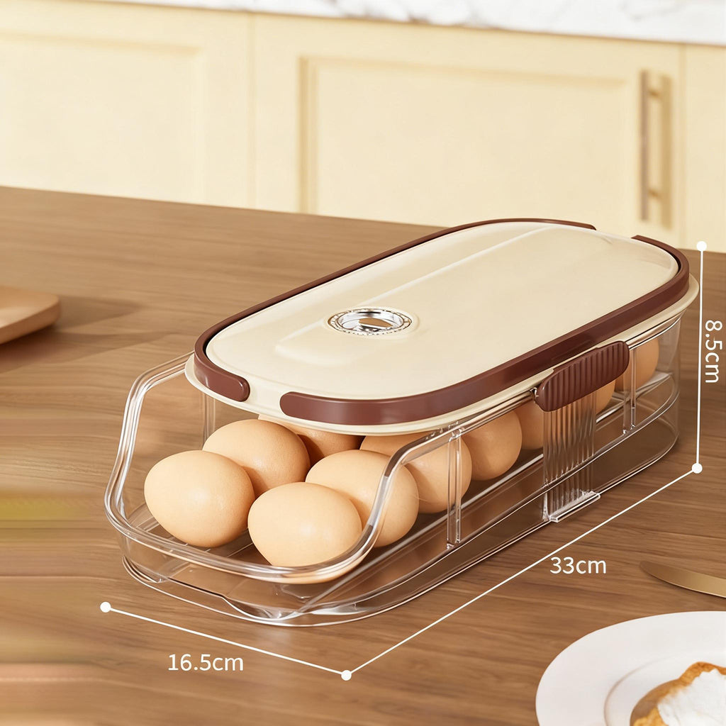 Egg Organizer for Refrigerator, Multi-Layer Auto-Rolling Egg Rack with Large Capacity ¨C Space-Saving Egg Storage Dispenser for Fridge, Cabinet & Countertop, Ideal for Busy Families