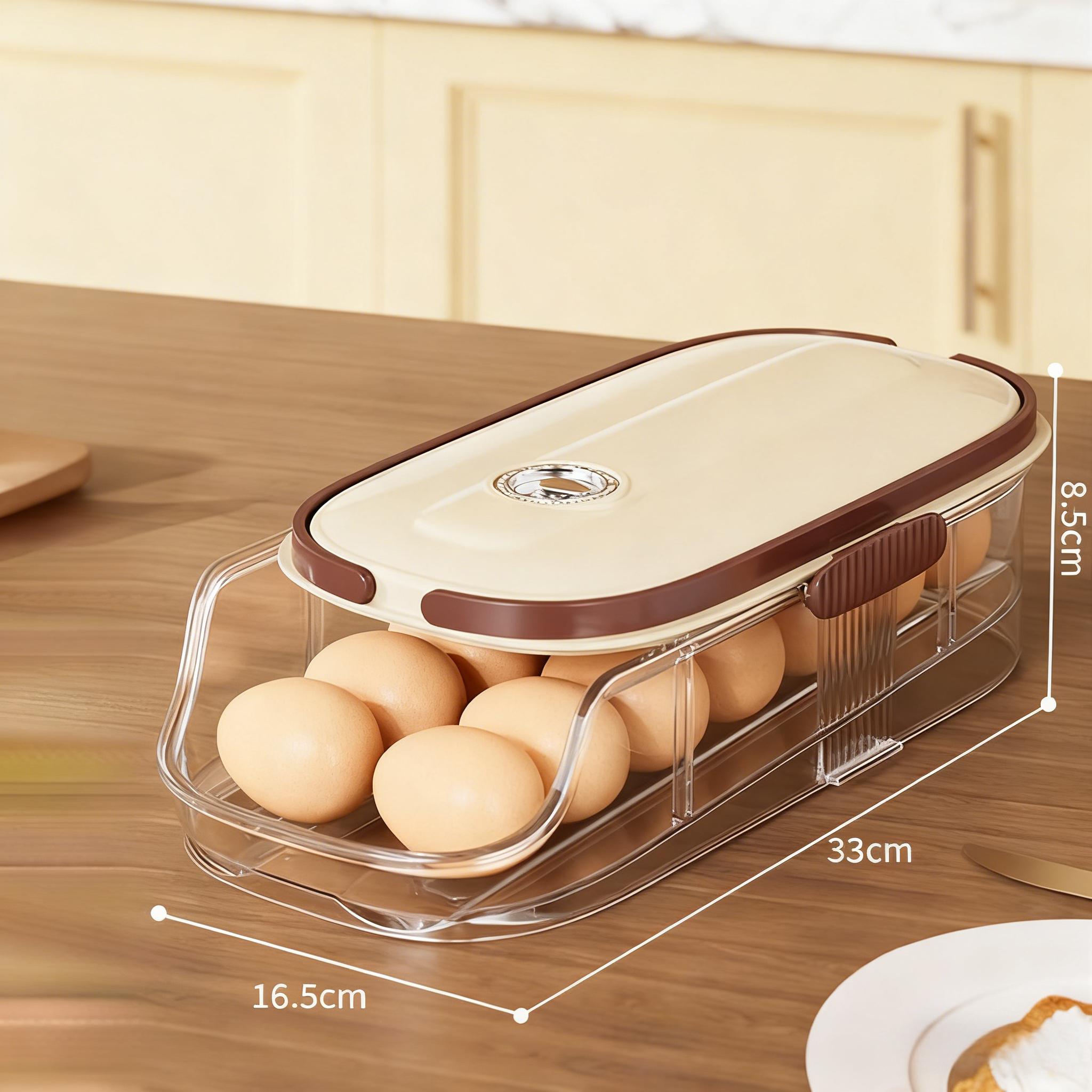 Egg Organizer for Refrigerator, Multi-Layer Auto-Rolling Egg Rack with Large Capacity ¨C Space-Saving Egg Storage Dispenser for Fridge, Cabinet & Countertop, Ideal for Busy Families