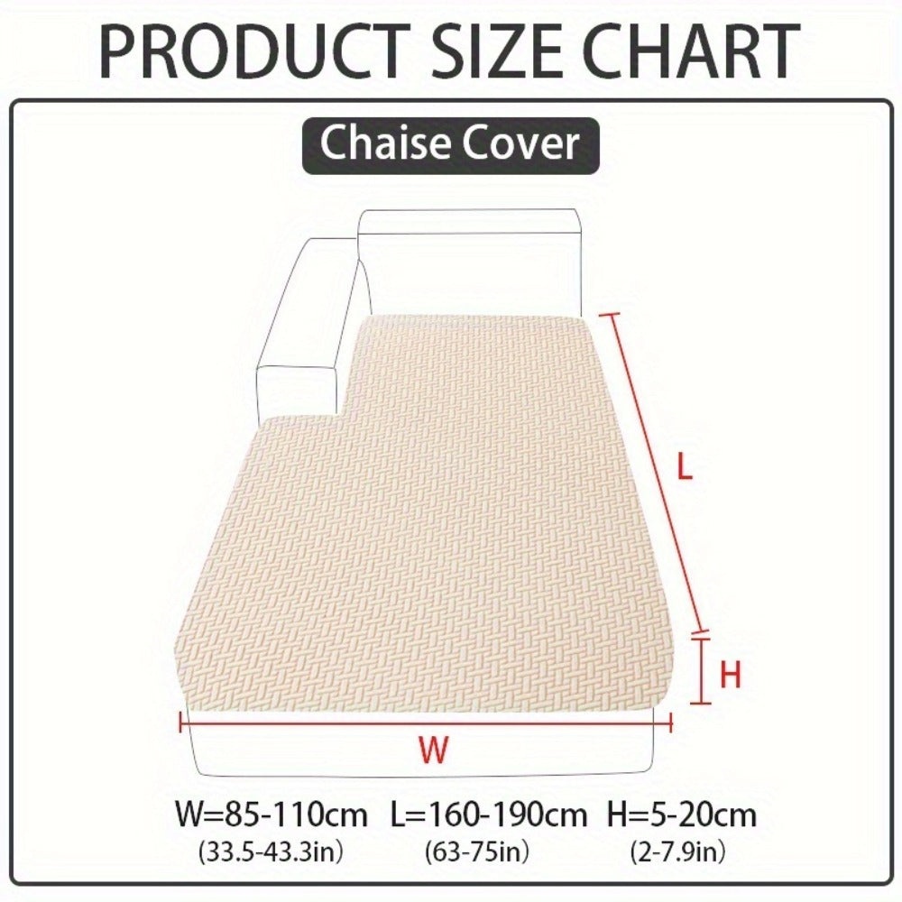 Jacquard Stretch Sofa Cover Non-Slip | Elastic Wear-Resistant Couch Slipcover, Polyester Jacquard Fabric, 1 to 4 Seat Sectional L-Shape, Armrest Backrest, Machine Washable
