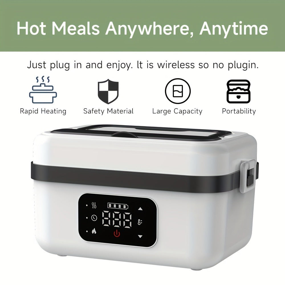 Electric Lunch Box 33.81oz Stainless Steel Heated Food Container Leak-Proof Portable Lunch Warmer for Work School Office