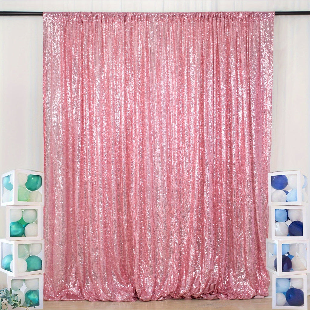 Sequin Backdrop Curtain for Party Wedding - 4x8ft Shimmering Glitter Curtain for Birthday Photo Booth Stage Decoration, Easy Hang, Multi-Color