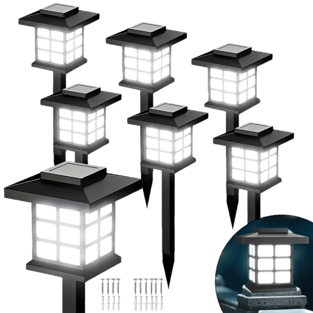 Solar Garden Lights Outdoor Waterproof Landscape Pathway Lights Solar Powered LED Stake Lights for Yard Patio Walkway Holiday Decor Warm White Colorful