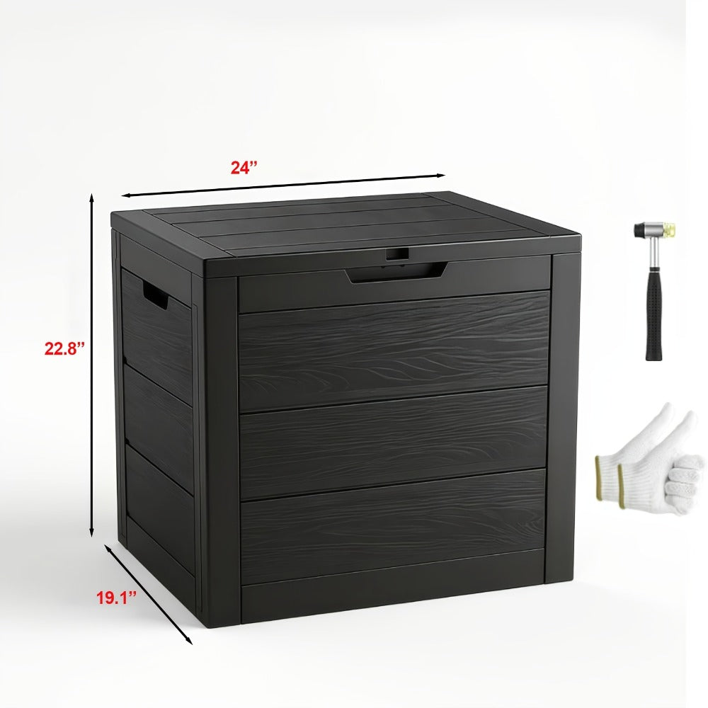 Waterproof Deck Box Outdoor Storage Cabinet 35/75 Gallon ¨C Enhanced Version with Handles & Wheels | Large Patio Storage Box for Pool Accessories, Garden Tools & Outdoor Gear | Easy Assembly Lockable