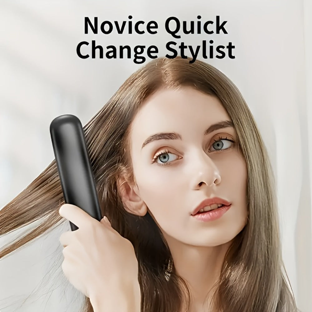 Portable Wireless Hair Straightener Comb USB Rechargeable 3-Speed Temp Control Negative Ion LED Display Lightweight for Travel