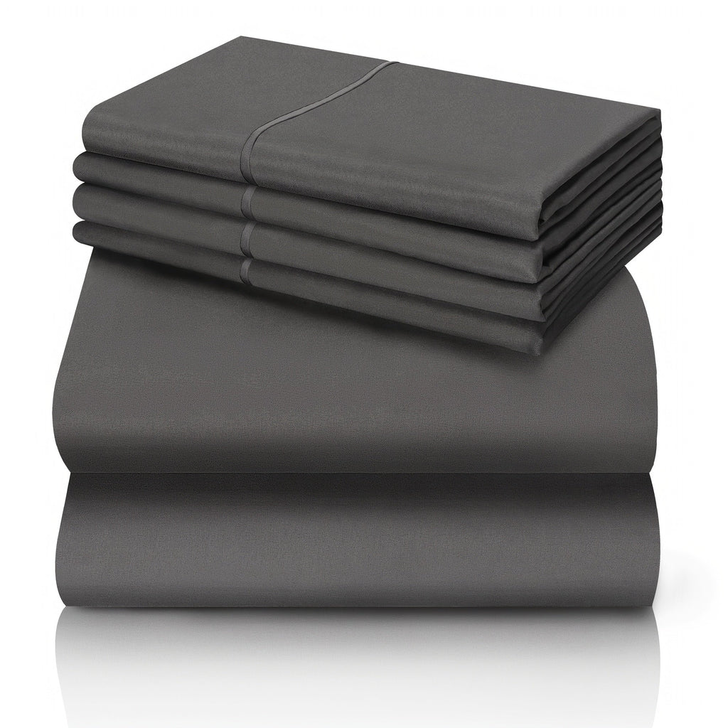 California King Sheet Set 6-Piece Breathable Cooling Bed Sheets Ultra-Soft Hotel Luxury Microfiber 18 Inch Deep Pocket Wrinkle Fade Resistant Flat Sheet Fitted Sheet 4 Pillowcases Multiple Colors