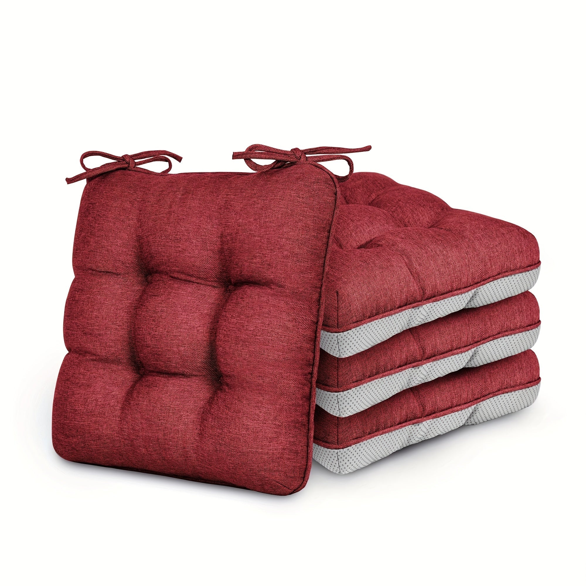 Memory Foam Chair Cushions 4/8 Pack, Non-Slip Seat Pads for Dining Chairs, Kitchen, Office & Patio ¨C Indoor Outdoor Chair Pads M/L Size