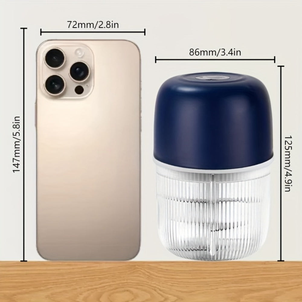 Electric Garlic Chopper USB Rechargeable Mini Food Chopper with 800mAh Battery - Portable Vegetable Garlic Grinder Onion Blender for Garlic Ginger Chili Fruits Meats - Kitchen Gadget Gift