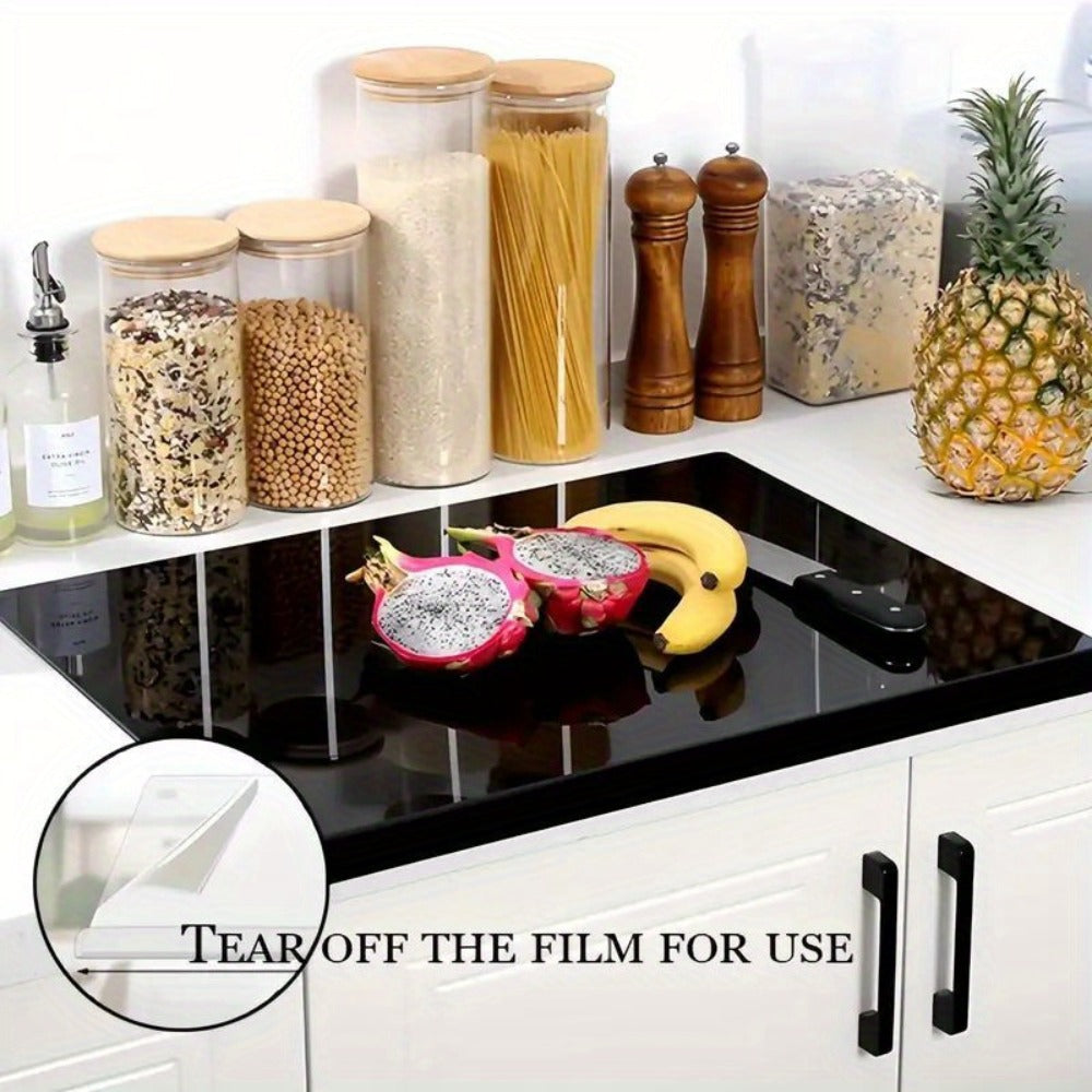 Acrylic Cutting Board Large Anti-Slip 17x23 Inch ¨C Clear & Black Countertop Protector for Kitchen & Restaurant ¨C Food Safe Non-Slip Chopping Board for Fruit, Meat & Meal Prep