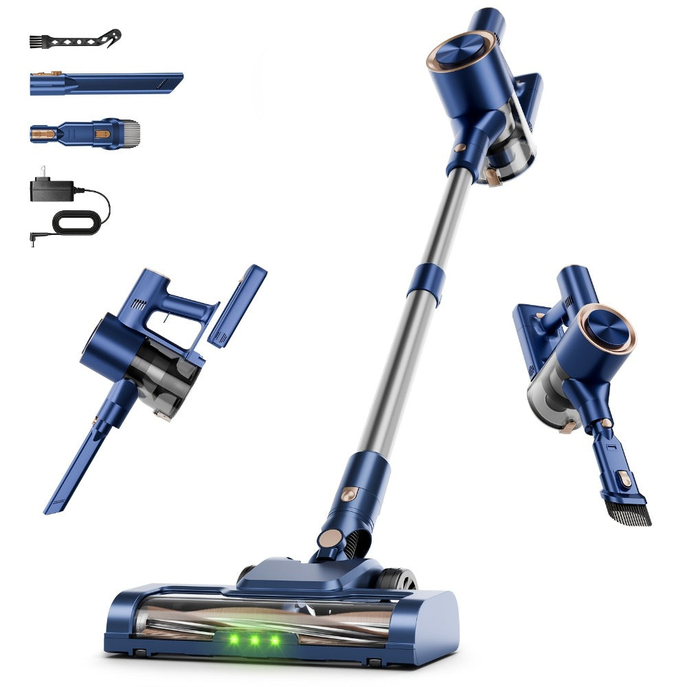 Cordless Vacuum Cleaner 58Kpa Strong Suction 6-in-1 Rechargeable Stick Vacuum with LED Electric Floor Brush Self-Standing Handheld Lightweight for Carpet Hard Floor Pet Hair Home Car