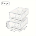 Stackable Fridge Organizer Bins with Drain Board 2 Pack, BPA-Free Refrigerator Drawer Organizer for Produce Fruit Vegetable, Reusable Food Storage Containers for Kitchen