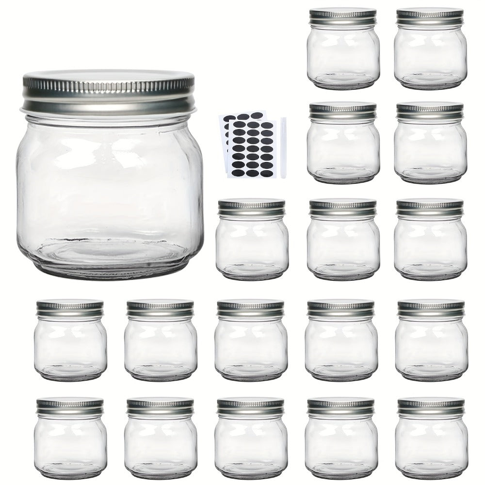 Mason Jars 8oz Glass Jars with Lids ¨C 9/18/27/36 Pack Regular Mouth Canning Jars for Storage, Spices, Jelly, Jam, Honey & Caviar | Dishwasher Safe Spiral Lid Kitchen Storage Containers Set