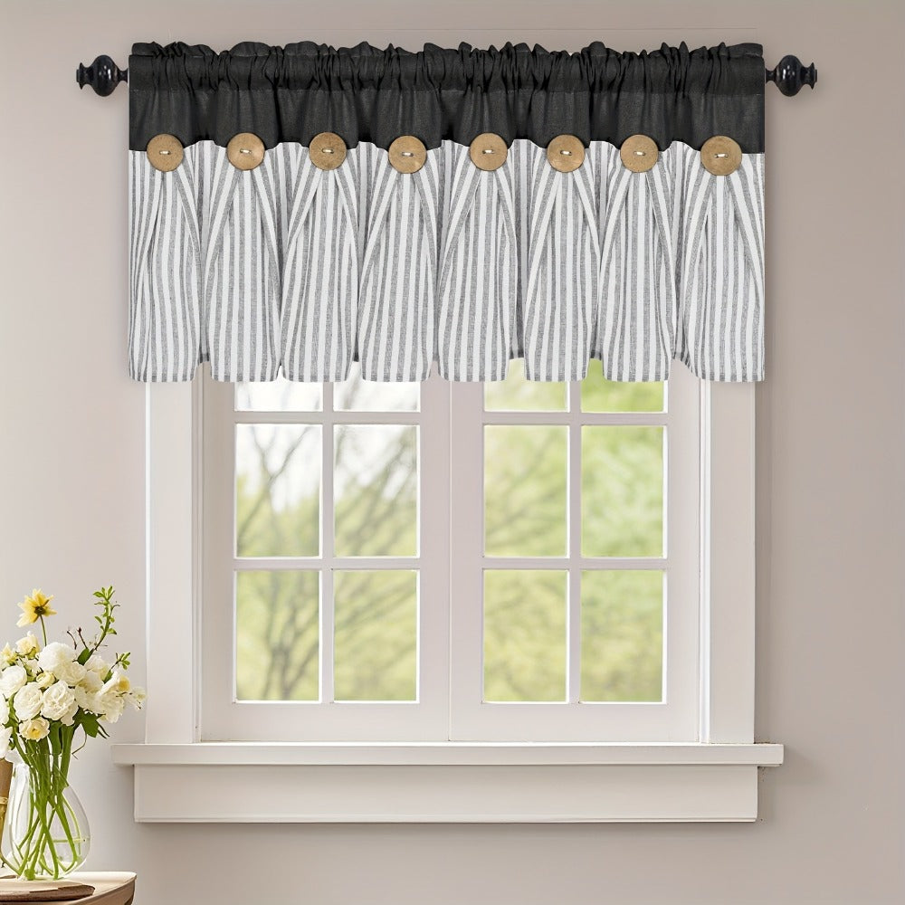 Bohemian Striped Patchwork Curtains, Semi-Sheer Rod Pocket Window Curtains for Bedroom Living Room Kitchen Cafe, Country Cottage Style, 1 or 2 Panels, Multiple Colors & Sizes