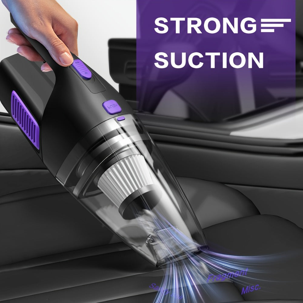 Handheld Vacuum Cleaner Cordless 200W Powerful Suction Lightweight Portable with Low Noise 40dB Crevice Tool Easy Empty Dustbin for Car Home Office Carpet Hard Floor (Black Red Black Purple)