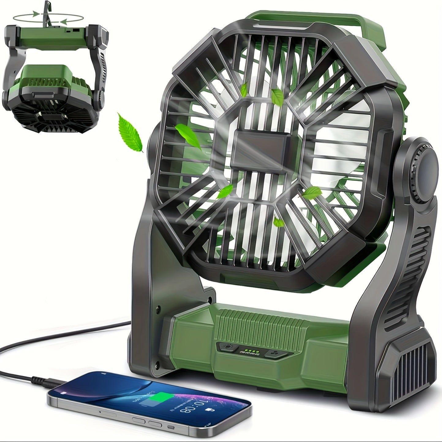 Camping Fan with LED Lantern, 3-in-1 Battery Powered Portable Fan Light for Tent Outdoor, Rechargeable Electric Fan with Timer 360¡ã Rotation, for Camping Hiking Barbecue Travel Emergency