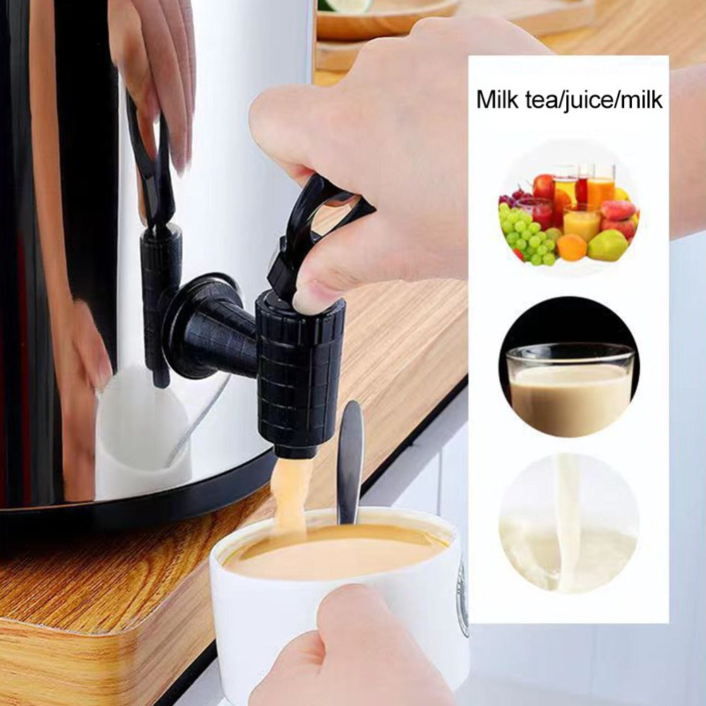 Stainless Steel Beverage Dispenser with Spigot Insulated Drink Bucket for Hot Cold Coffee Tea Juice Water Party Catering Drink Container 6L