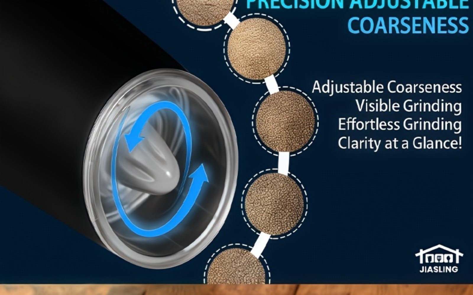 Electric Salt and Pepper Grinder Set 2PCS ¨C Battery-Powered, LED Light, One-Handed Automatic Operation, Adjustable Coarseness