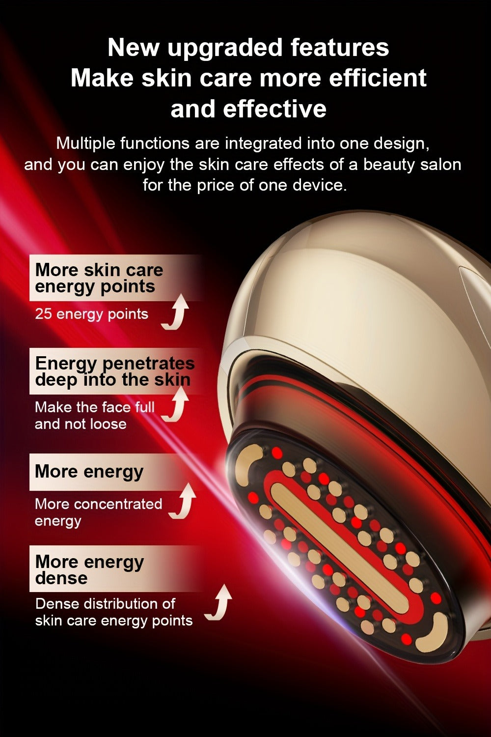 EMS Face Massager ¨C 3-in-1 LED Light Therapy, Warm Heat & EMS Skin Tightening, USB Rechargeable Portable Facial Beauty Device for Anti-Aging, Collagen Boost & Glowing Skin, Home Spa Gift for Women